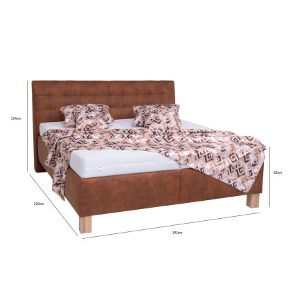 Tapacirani krevet sa prostorom za odlaganje bez madraca VIOLET 180x200 cm konjak braon