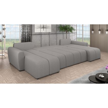 Tapacirana univerzalna ugaona garnitura na razvlačenje u obliku slova U NEWPORT siva