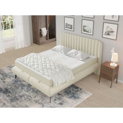 Tapacirani krevet ALEXA 160x200 cm sa dušecima i spremištem, bež