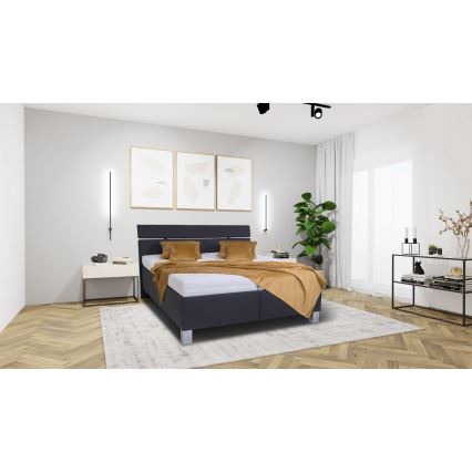 Tapacirani krevet ALIS 160x200 cm sa dušekom i prostorom za odlaganje, antracit