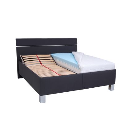 Tapacirani krevet ALIS 160x200 cm sa dušekom i prostorom za odlaganje, antracit