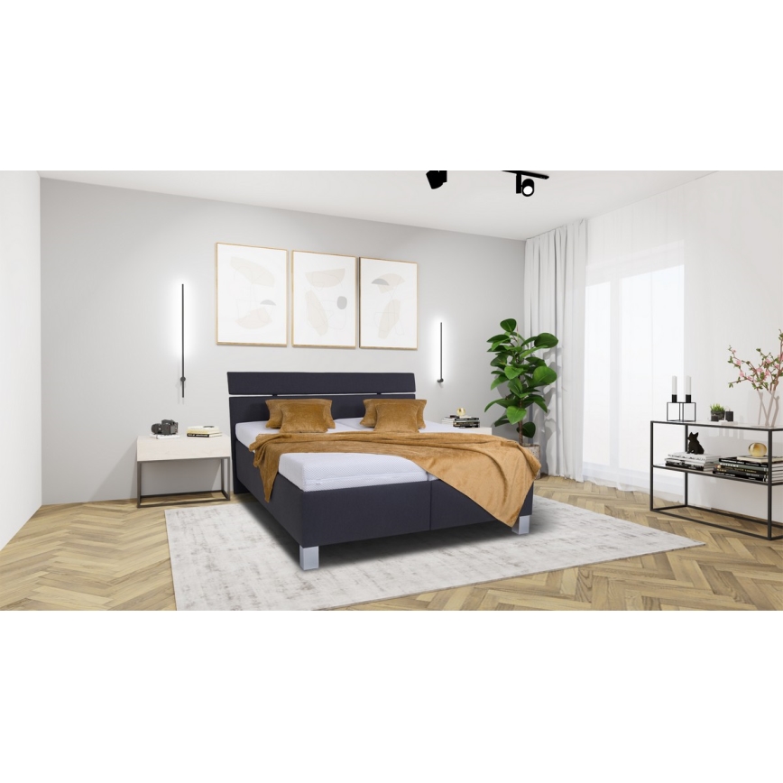 Tapacirani krevet ALIS 160x200 cm sa prostorom za odlaganje, bez dušeka, antracit