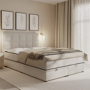 Tapacirani krevet GRACE 180x200 cm sa dušecima i prostorom za odlaganje, siva