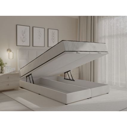 Tapacirani krevet GRACE 180x200 cm sa dušecima i prostorom za odlaganje, siva