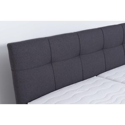 Tapacirani krevet MARIA 160x200 cm sa dušekom i prostorom za odlaganje, siv