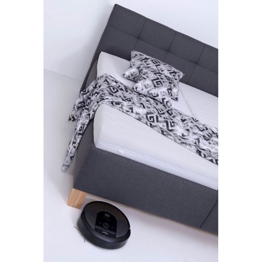 Tapacirani krevet MARIA 160x200 cm sa dušekom i prostorom za odlaganje, siv