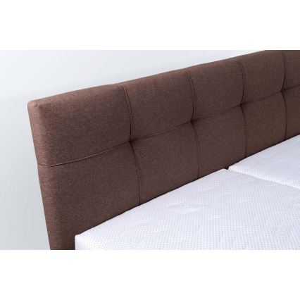 Tapacirani krevet MARIA 160x200 cm sa dušekom i ugrađenim prostorom za odlaganje, braon