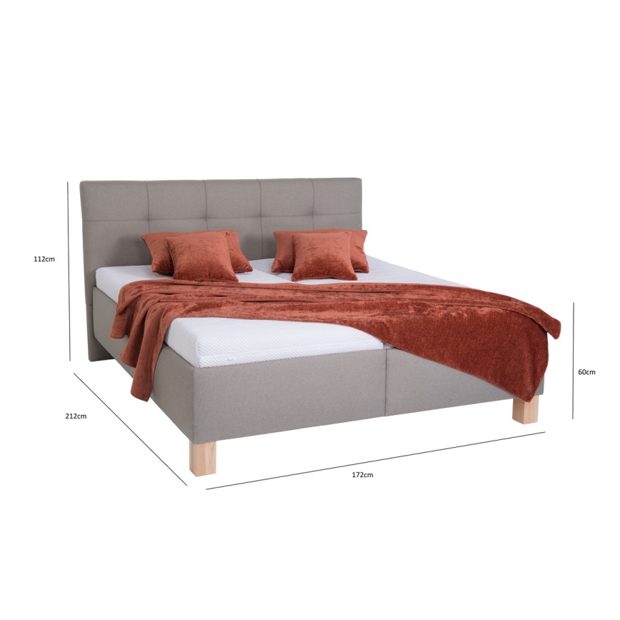 Tapacirani krevet MARIA 160x200 cm sa prostorom za odlaganje, bez dušeka, taupe