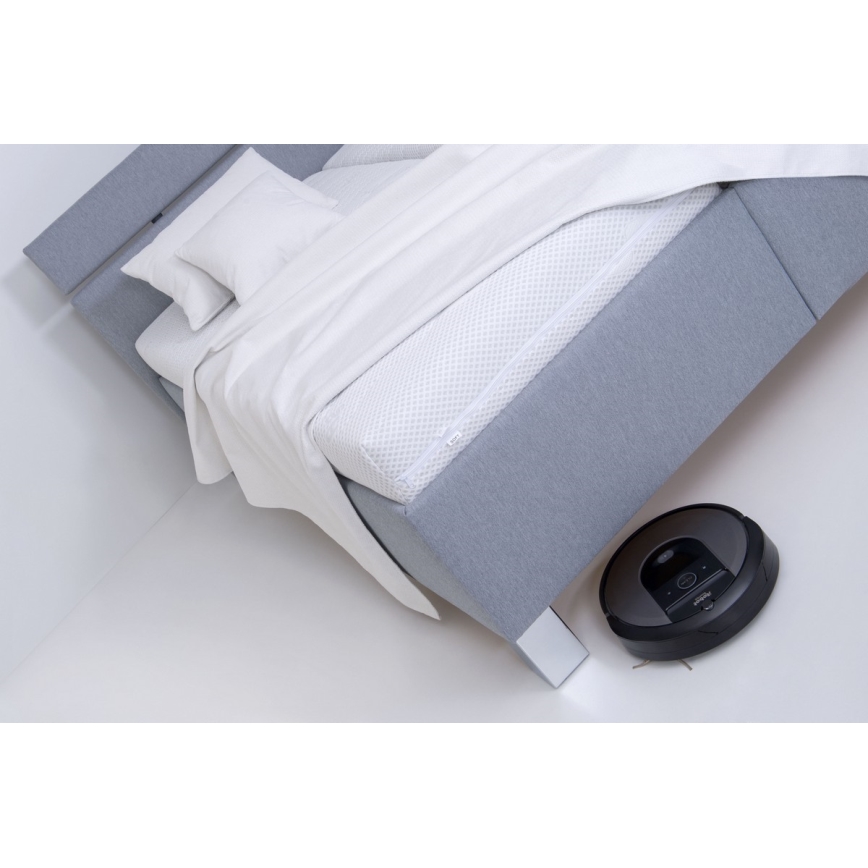 Tapacirani krevet sa dušekom i prostorom za odlaganje ALIS 180x200 cm, svetlosive boje