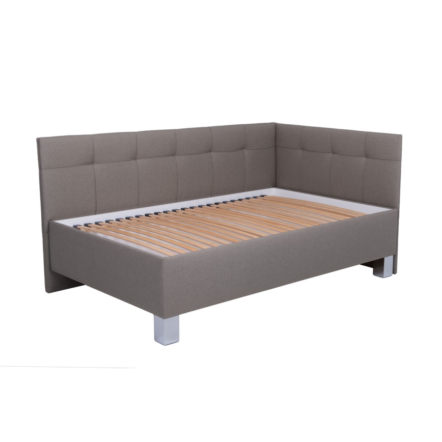 Tapacirani krevet sa dušekom i prostorom za odlaganje MARIA PETITE 120x200 cm taupe