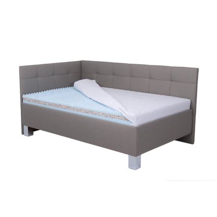 Tapacirani krevet sa dušekom i prostorom za odlaganje MARIA PETITE 120x200 cm taupe