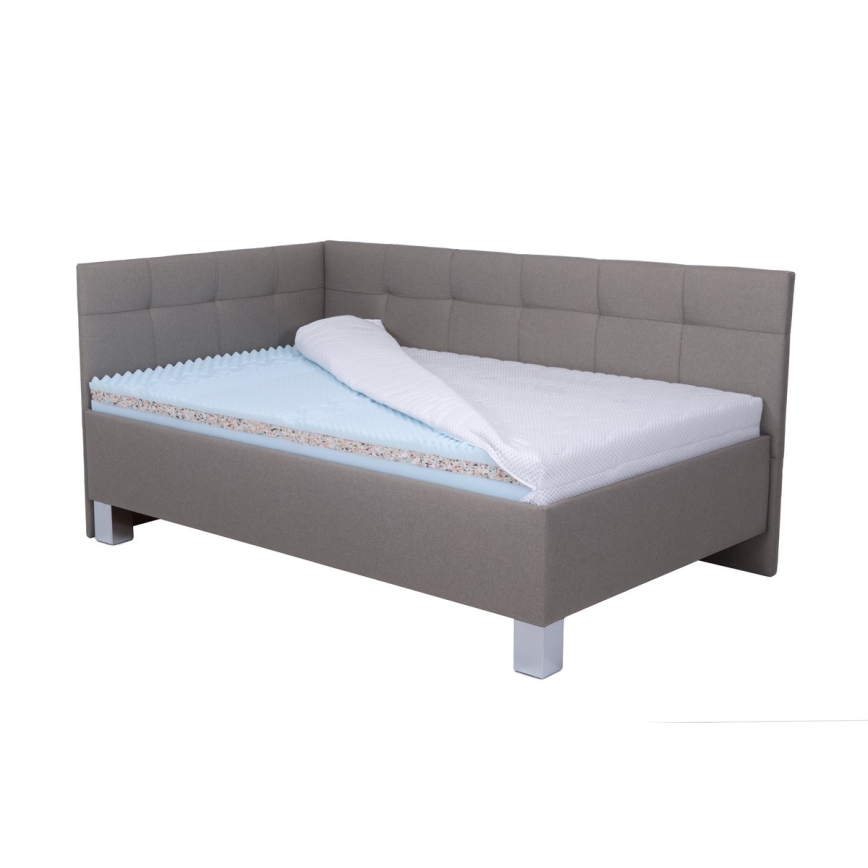 Tapacirani krevet sa dušekom i prostorom za odlaganje MARIA PETITE 120x200 cm taupe