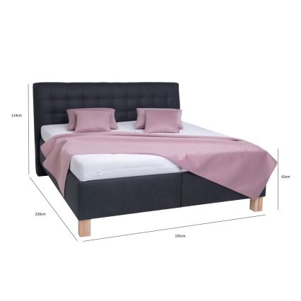 Tapacirani krevet sa dušekom i prostorom za odlaganje VIOLET 180x200 cm antracit