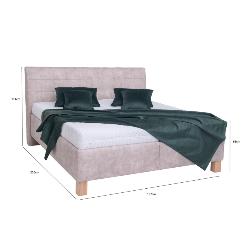 Tapacirani krevet sa prostorom za odlaganje bez dušeka VIOLET 180x200 cm bež