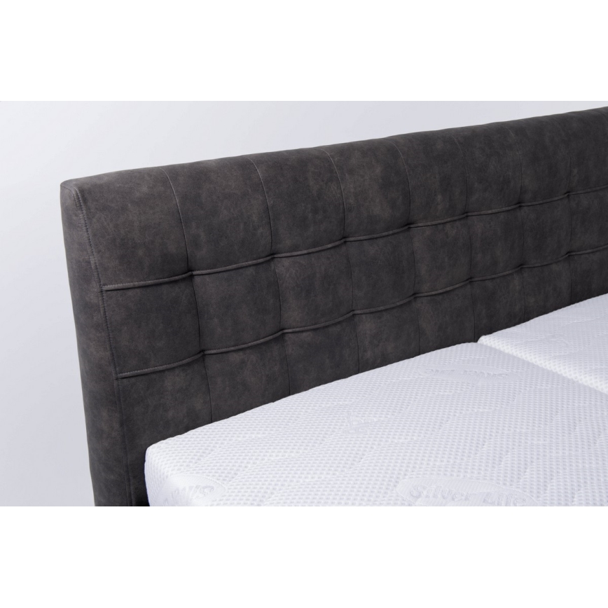 Tapacirani krevet VIOLET 160x200 cm sa dušekom i prostorom za odlaganje, tamno siva