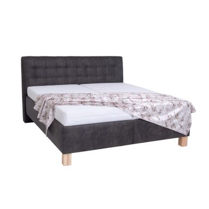 Tapacirani krevet VIOLET 160x200 cm sa dušekom i prostorom za odlaganje, tamno siva