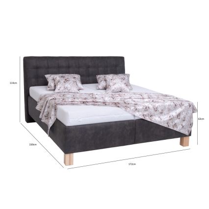 Tapacirani krevet VIOLET 160x200 cm sa dušekom i prostorom za odlaganje, tamno siva