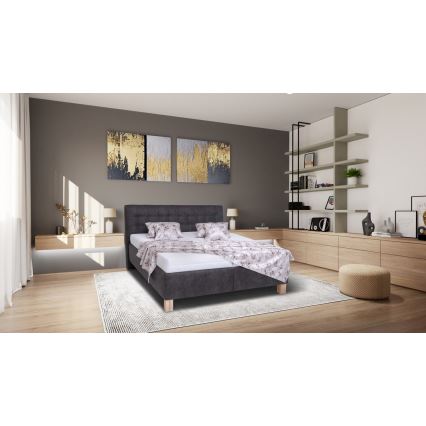 Tapacirani krevet VIOLET 180x200 cm sa prostorom za odlaganje, bez dušeka, tamno siva