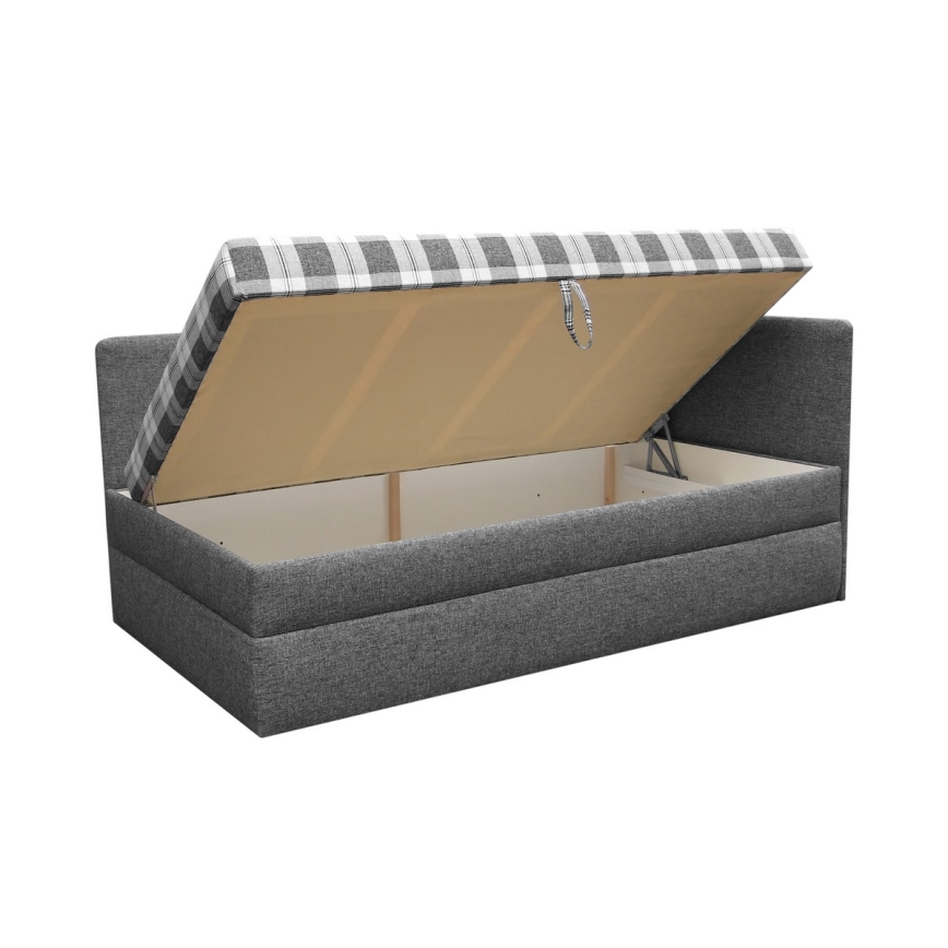 Tapacirani ležaj sa univerzalnim L/P uzglavljem ARLY 110x200 cm antracit/bela