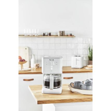 Tefal - Aparat za filter kafu sa LCD displejom SENSE 1000W/230V bela