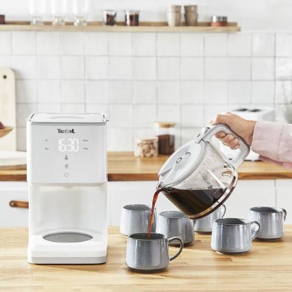 Tefal - Aparat za filter kafu sa LCD displejom SENSE 1000W/230V bela