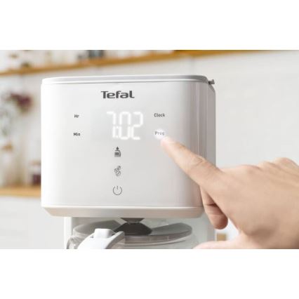 Tefal - Aparat za filter kafu sa LCD displejom SENSE 1000W/230V bela