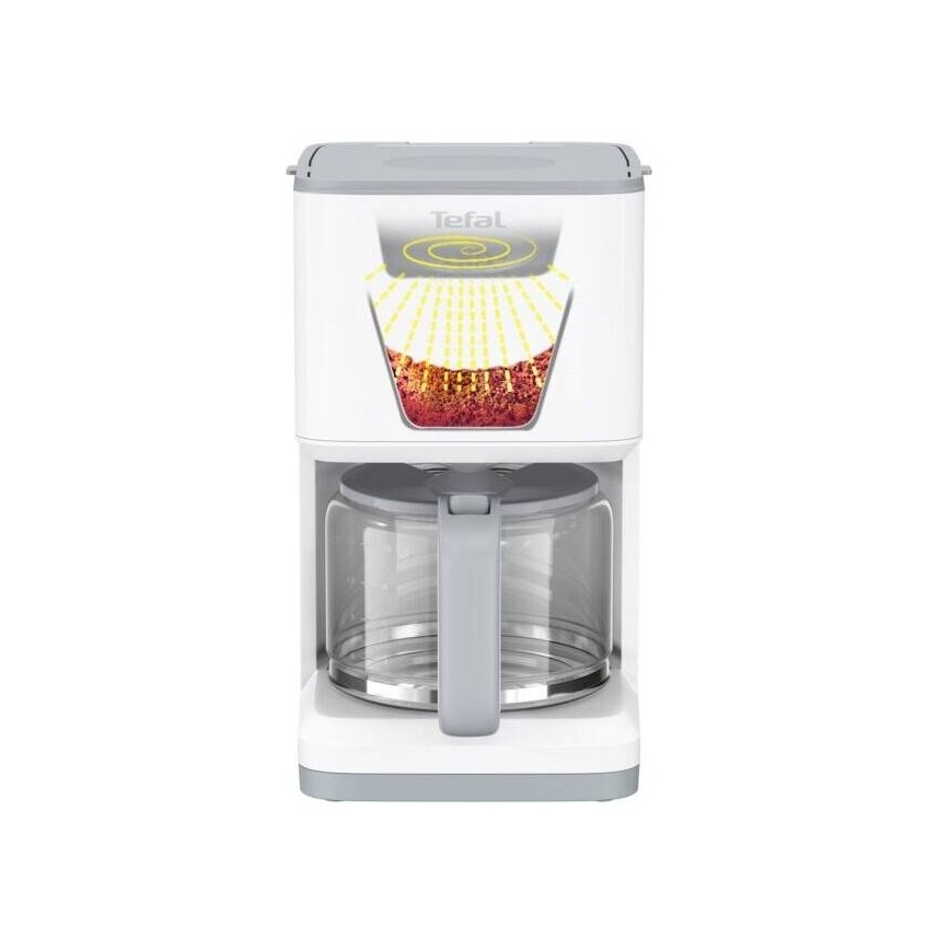 Tefal - Aparat za filter kafu sa LCD displejom SENSE 1000W/230V bela