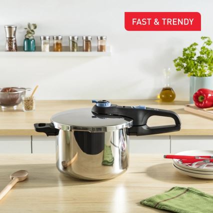 Tefal - Ekspres lonac 6 l SECURE TRENDY od nerđajućeg čelika