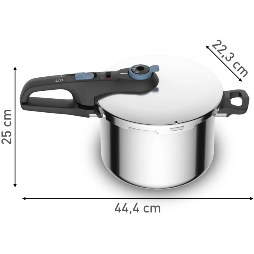 Tefal - Ekspres lonac 6 l SECURE TRENDY od nerđajućeg čelika