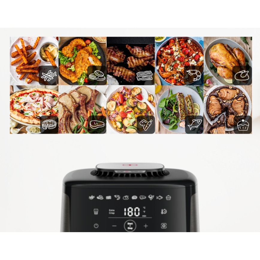 Tefal - Friteza na vrući vazduh 5 l EASY FRY SILENCE COAL 1400-1670W/230V