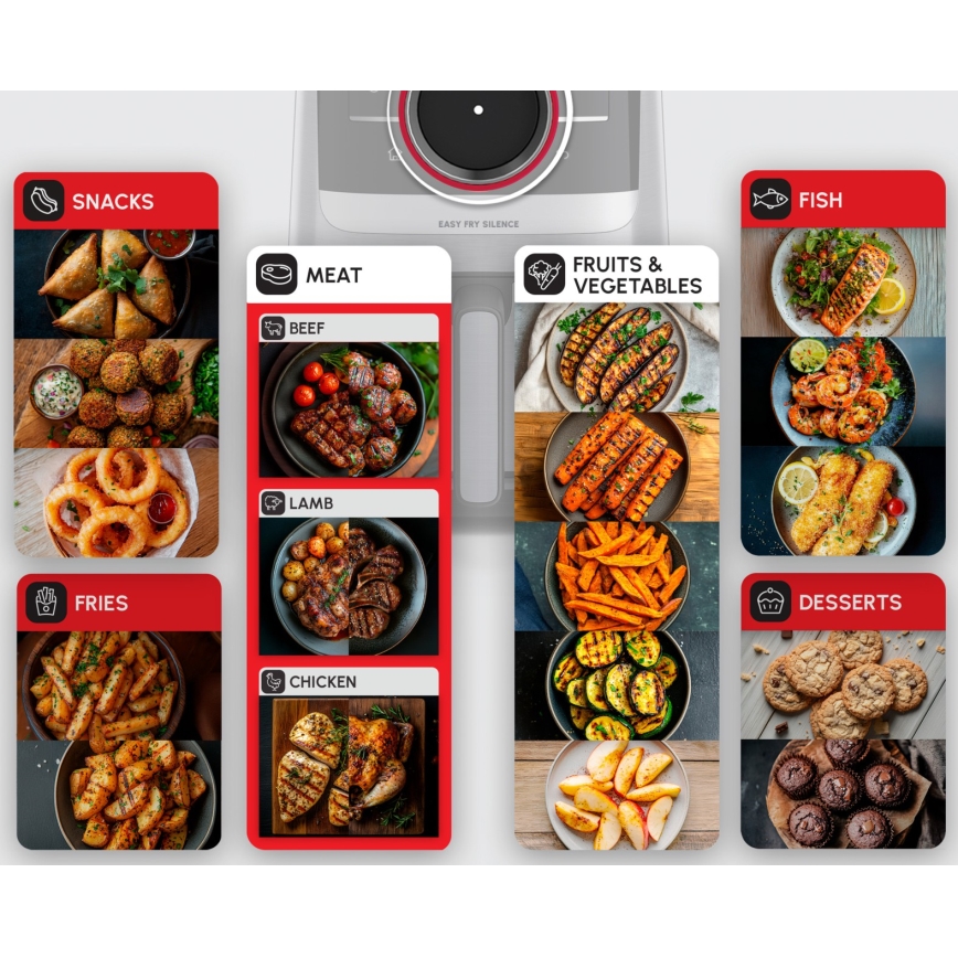 Tefal - Friteza na vrući vazduh 5 l EASY FRY SILENCE SMART 1400-1670W/230V