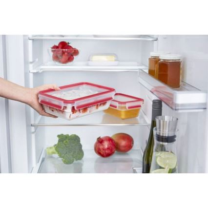 Tefal - Posuda za hranu 0,85 l MSEAL GLASS crvena/staklo