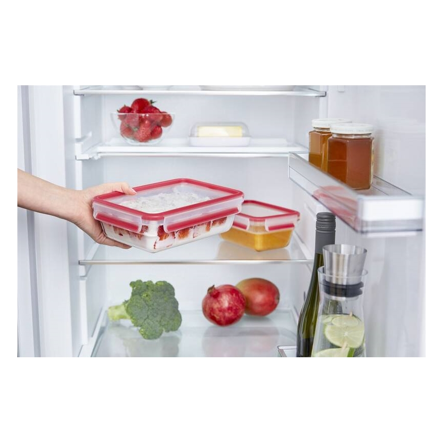 Tefal - Posuda za hranu 0,85 l MSEAL GLASS crvena/staklo