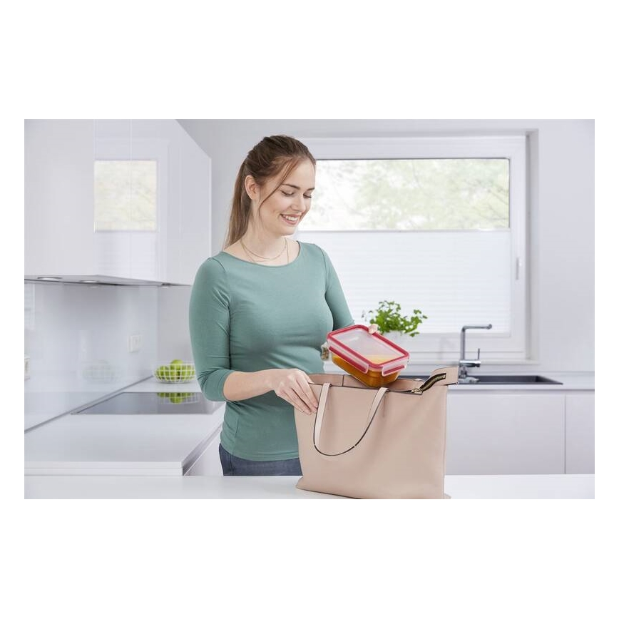 Tefal - Posuda za hranu 0,85 l MSEAL GLASS crvena/staklo