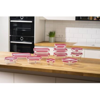 Tefal - Posuda za hranu 0,85 l MSEAL GLASS crvena/staklo