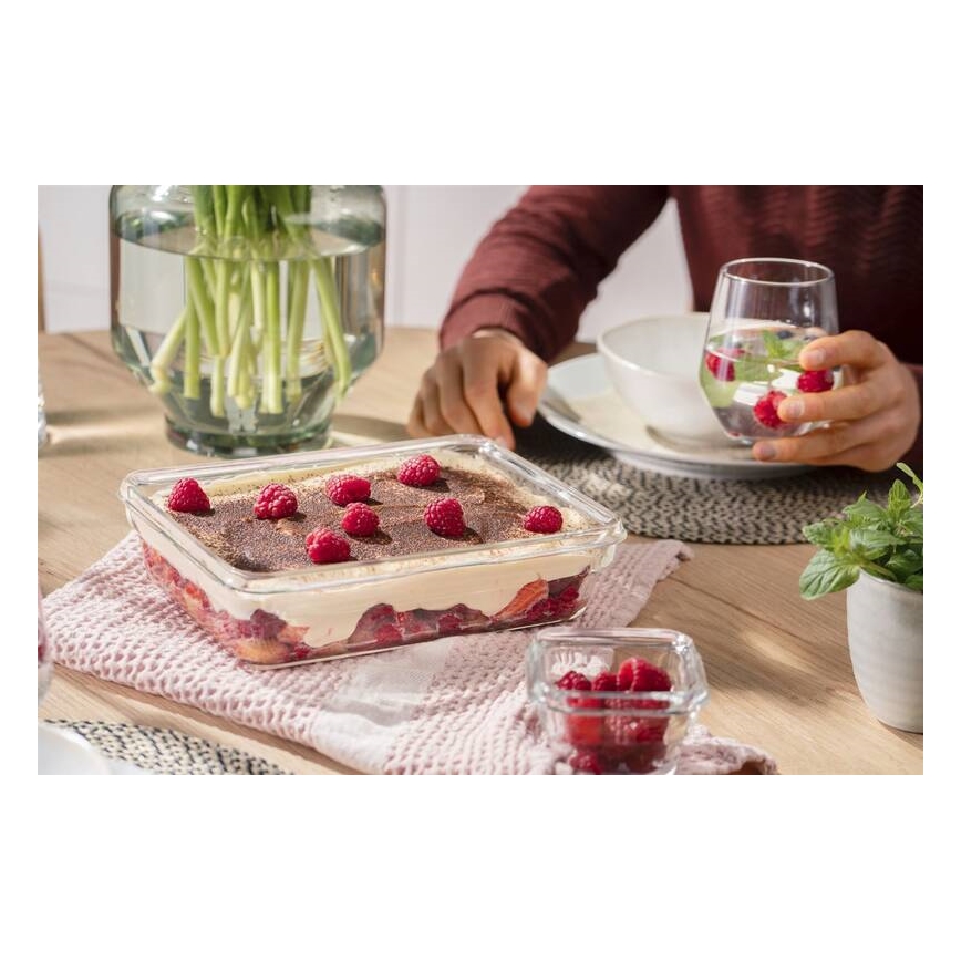 Tefal - Posuda za hranu 3 l MSEAL GLASS crvena/staklo
