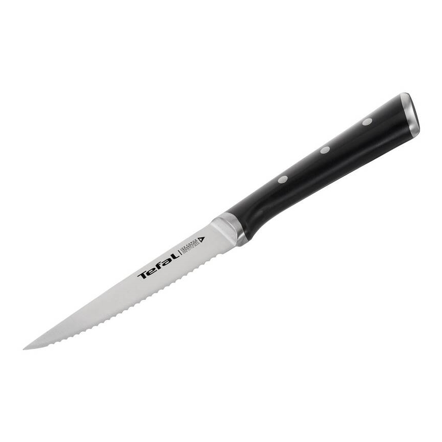 Tefal - Set noževa za steak ICE FORCE od nerđajućeg čelika 11 cm, sjajni hrom/crna, 4 kom