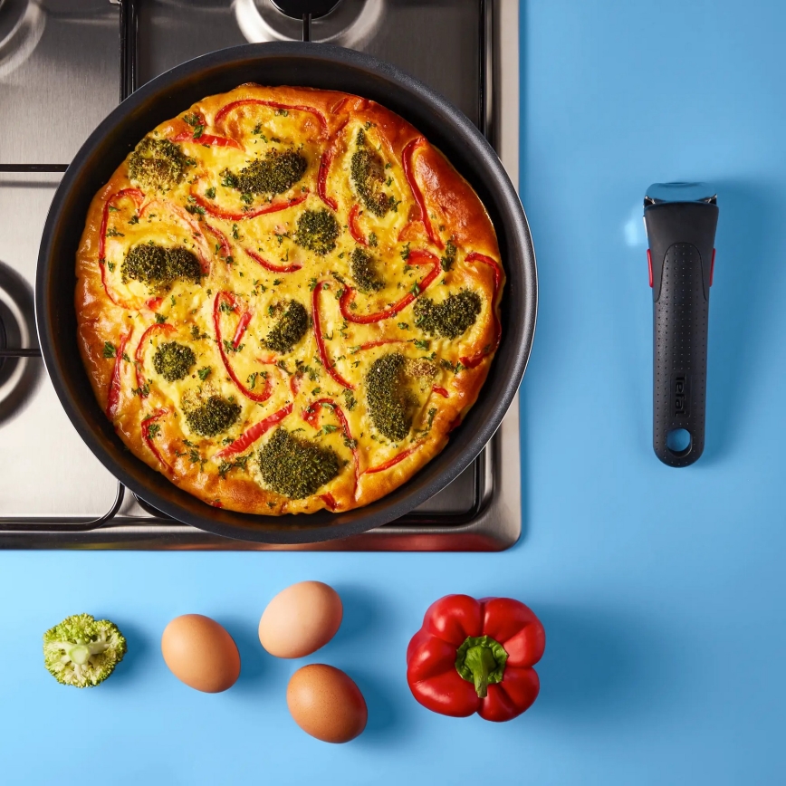 Tefal - Set od 3 tiganja INGENIO EASY COOK & CLEAN BLACK