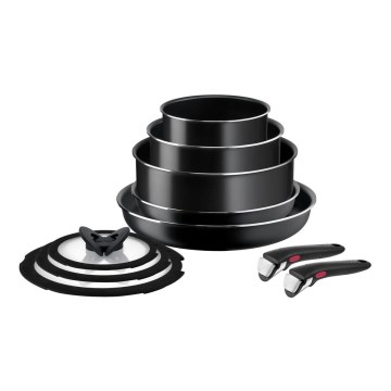 Tefal - Set posuđa 10 delova INGENIO EASY COOK & CLEAN CRNI