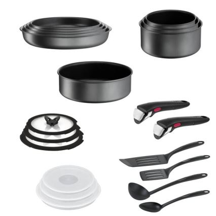 Tefal - Set posuđa 20 kom INGENIO DAILY CHEF ON, crne boje