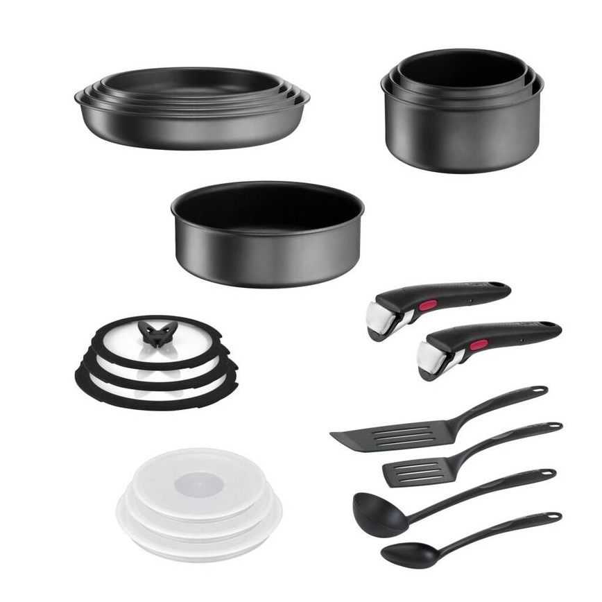 Tefal - Set posuđa 20 kom INGENIO DAILY CHEF ON, crne boje
