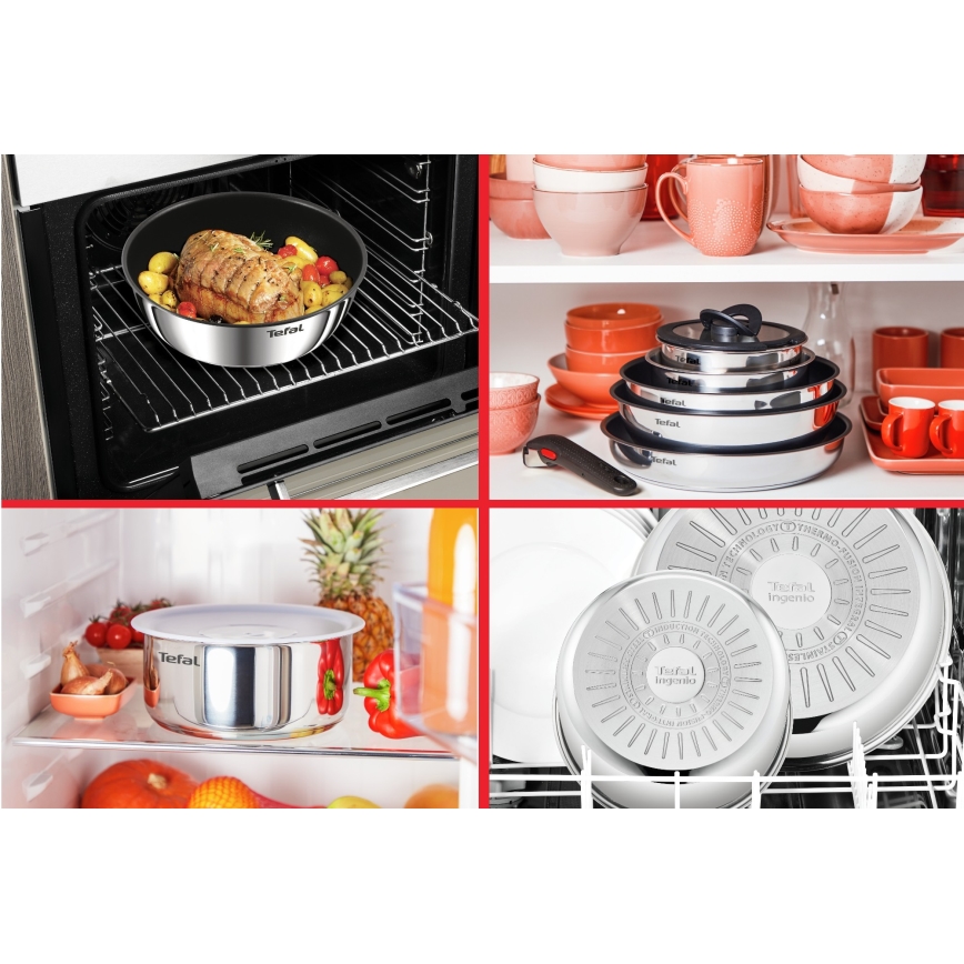 Tefal - Set posuđa 3 kom INGENIO COOK od nerđajućeg čelika