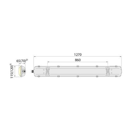Tehničko fluorescentno rasvetno telo 2xG13/18W/230V IP65 1270mm