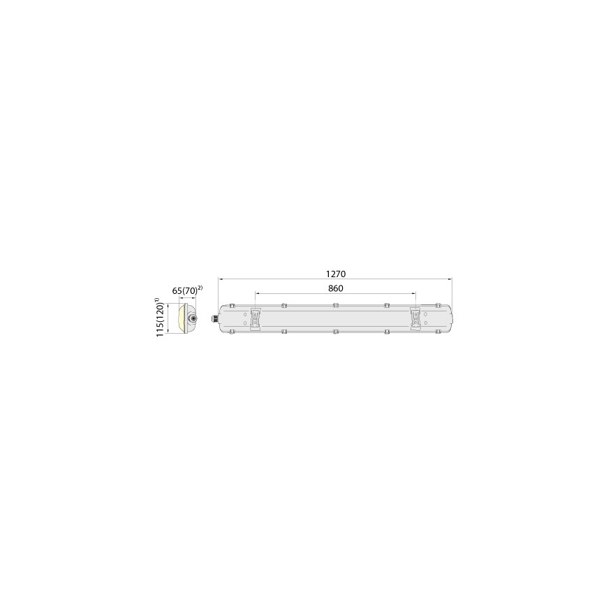 Tehničko fluorescentno rasvetno telo 2xG13/18W/230V IP65 1270mm