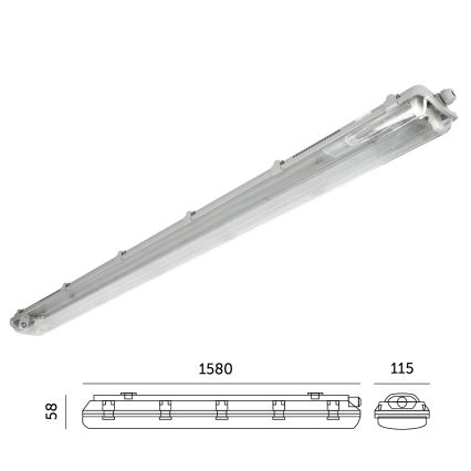 Tehničko fluorescentno svetilo 2xG13/22W/230V IP65