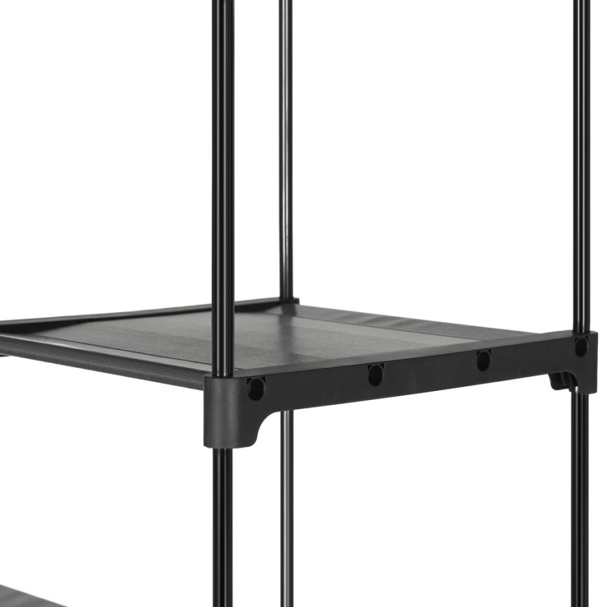 Tekstilni ormar MATIS 140x174 cm sa policama i garderobnom šipkom, sivi