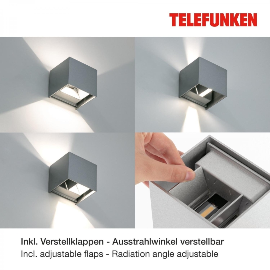 Telefunken 303404TF - LED spoljno zidno svetlo LED/7W/230V IP44 srebrno