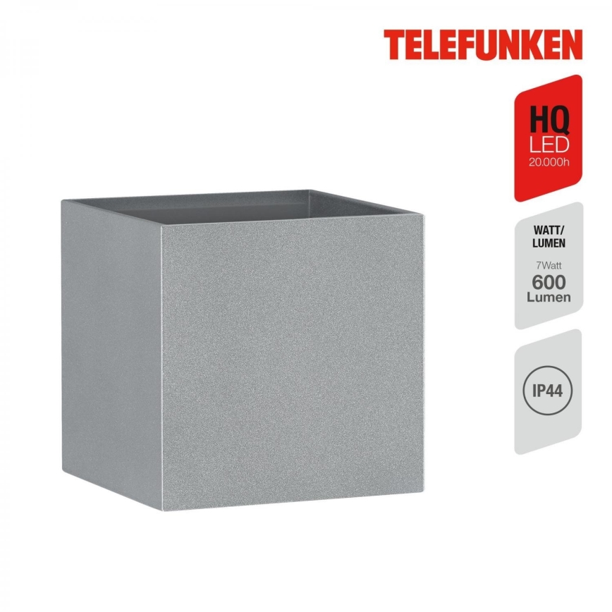 Telefunken 303404TF - LED spoljno zidno svetlo LED/7W/230V IP44 srebrno