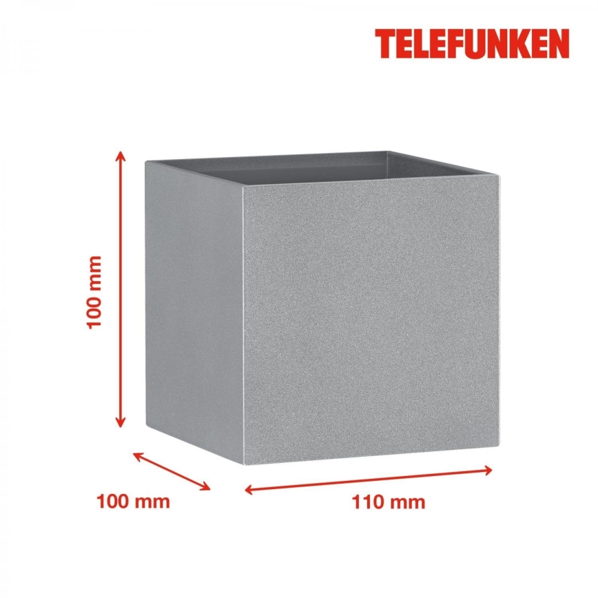 Telefunken 303404TF - LED spoljno zidno svetlo LED/7W/230V IP44 srebrno