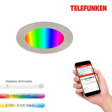 Telefunken 309302TF - LED RGBW prigušiva kupatilska ugradna plafonska svetiljka LED/6W/230V 2700-6500K IP23 Wi-Fi Tuya